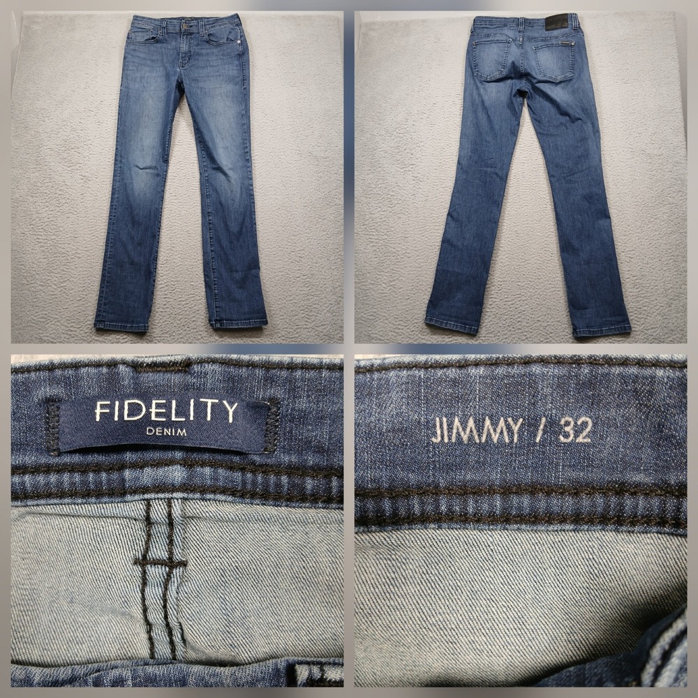 Fidelity Denim Jimmy Straight Jeans Women's 32 Blue Premium Stretch